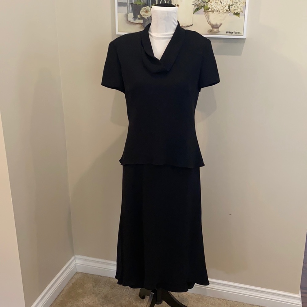 Black Talbots tailored dress with cowl neck